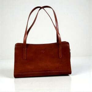 MONSAC VTG Leather Shoulder Bag Brown Old Money Classic Timeless Luxury Office